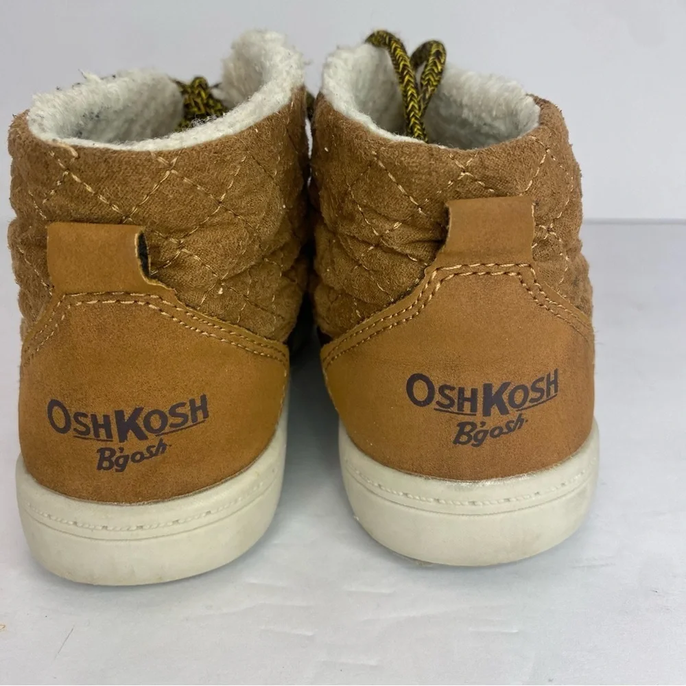 Oshkosh B'gosh Toddler Kids Duck Boots Tarin-B Brown Fabric and Rubber Size 11